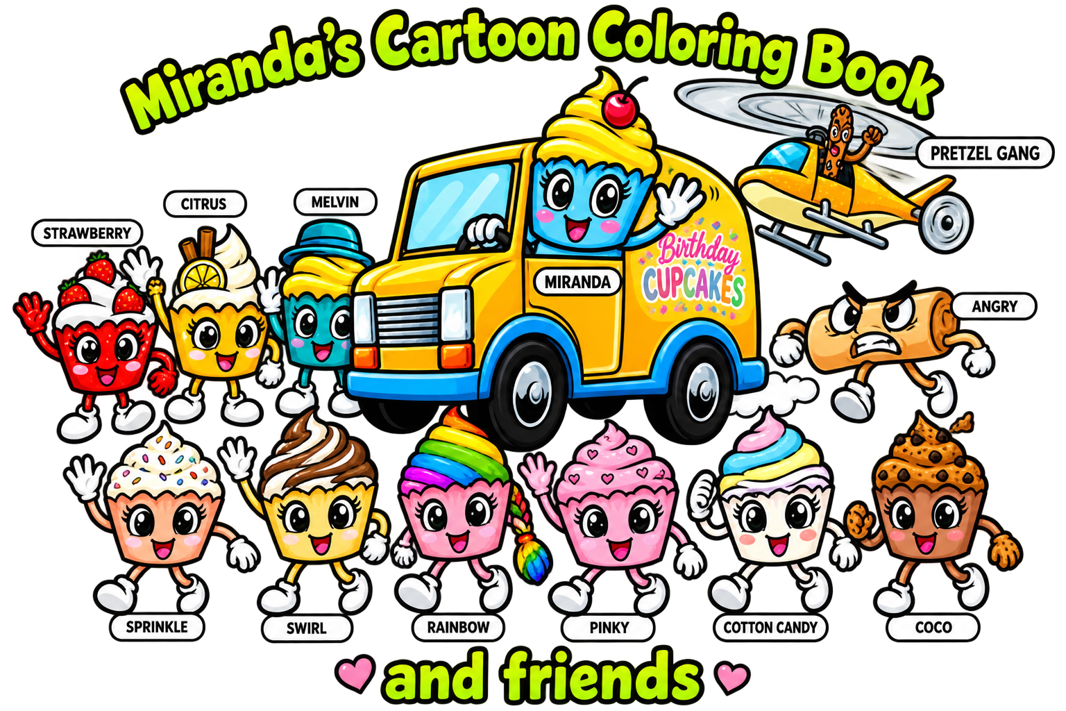 Miranda's Cartoon Coloring Book and Friends